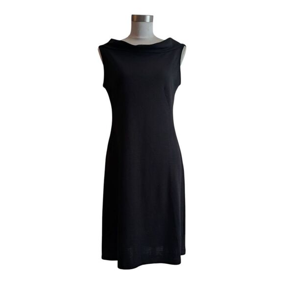 Quin Donnelly Black Cowl Neck Back  Vneck Sleeveless Dress. M - Picture 10 of 11